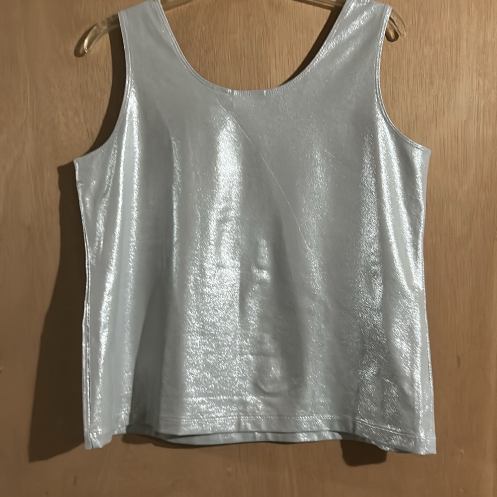 Chico's Metallic Silver Tank Top - Picture 3 of 4